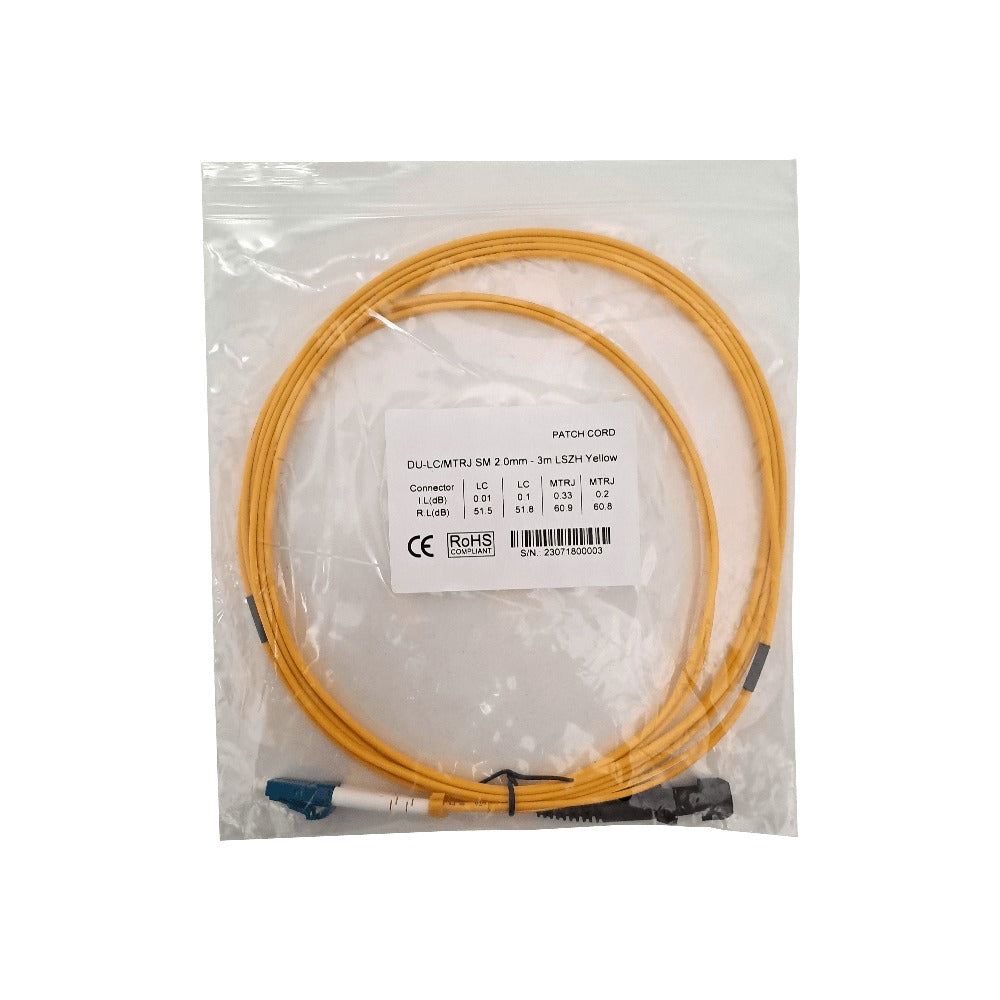 JFSLJ3 3mt LC-MTRJ Monomodo SM Dúplex Latiguillo Fibra 2.0mm 9/125um