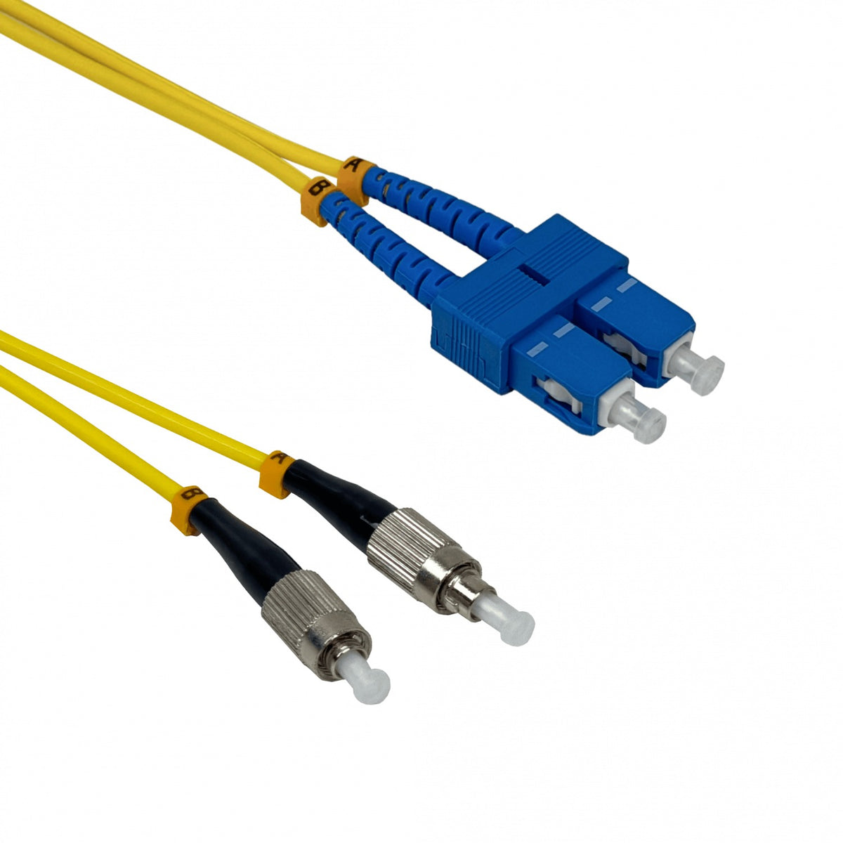 JFSCF10 Cable de fibra óptica monomodo dúplex SC-FC de 10 metros, 9/125 µm, con cubierta de 3.0 mm