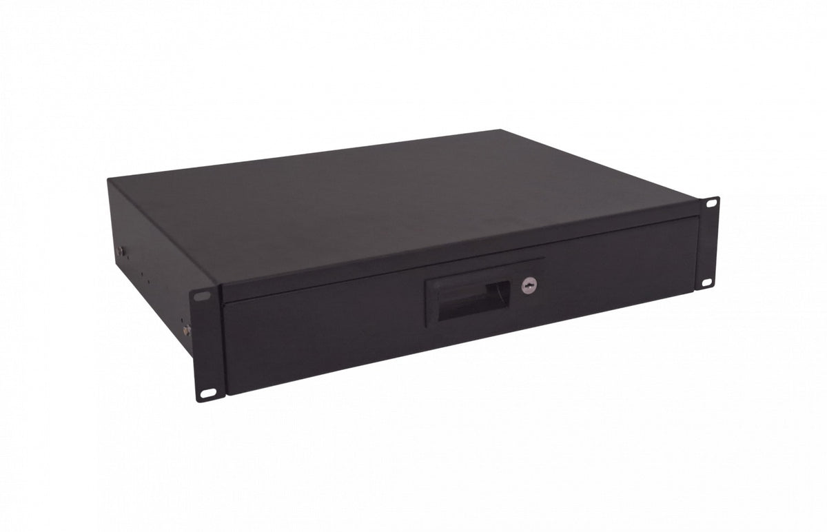 RAC-2U LINKMADE 2U Gaveta 2-Llave Negra para Bastidor Altura-2-RU Fondo-30cm