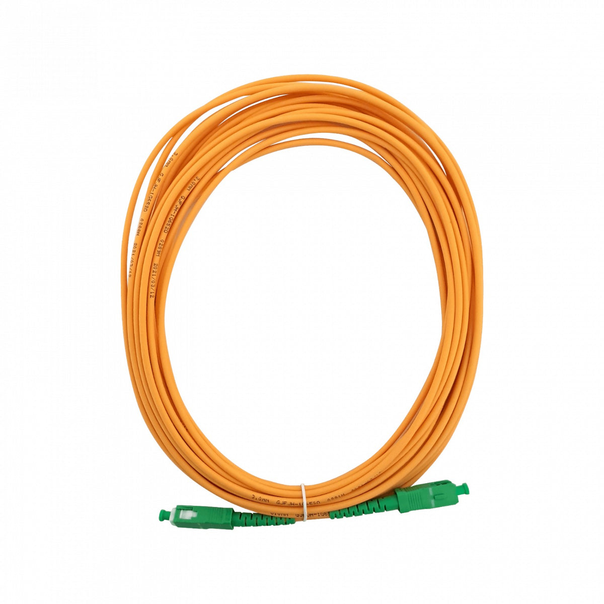 JFSAA8X Cable de Fibra Óptica Simplex Monomodo SM SC/APC a SC/APC de 8 metros, 3.0mm, 9/125µm