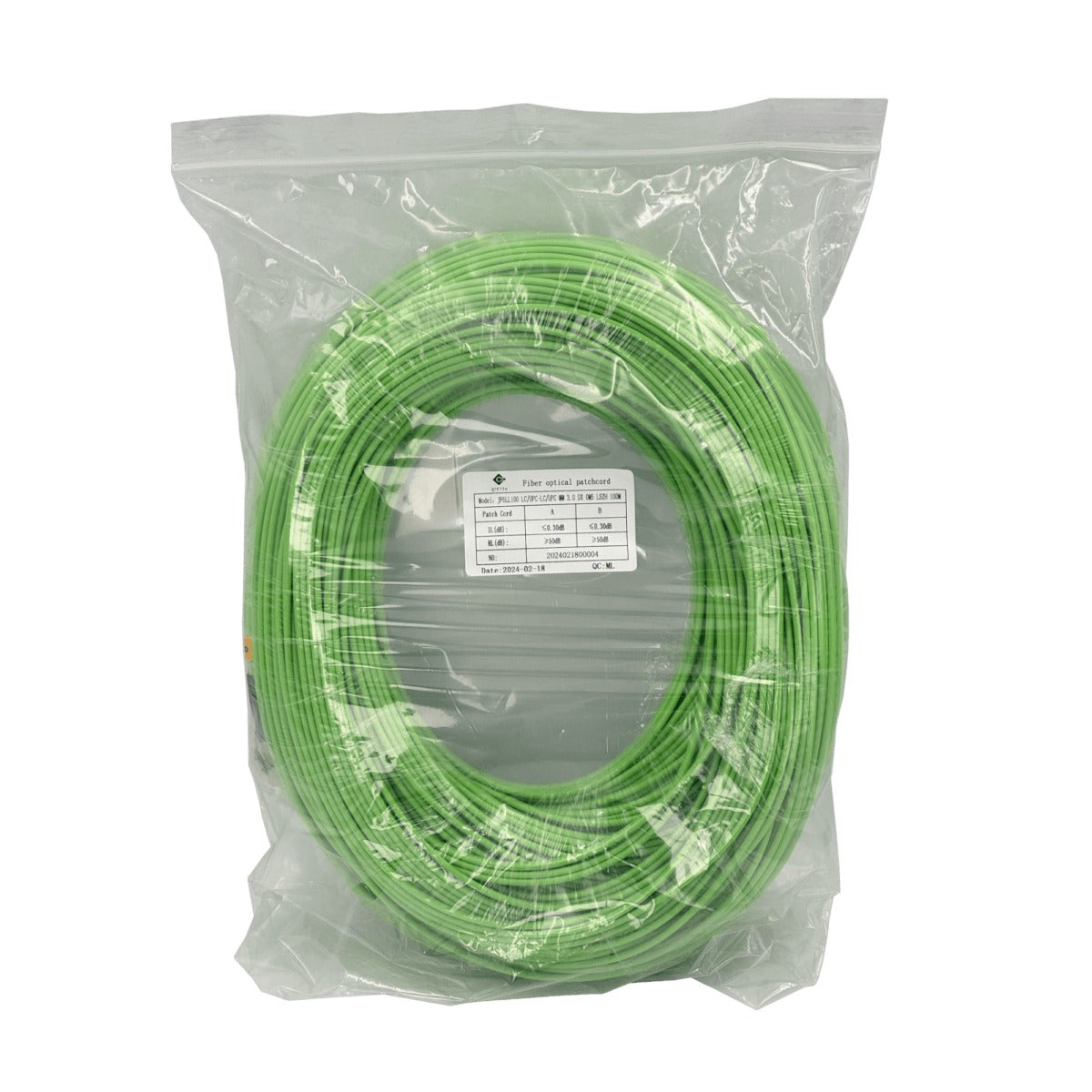 JF5LL100 Bobina de 100 metros Fibra Óptica Multimodo OM5 LC-LC Dúplex 50/125µm LSZH Cable de 3.0mm