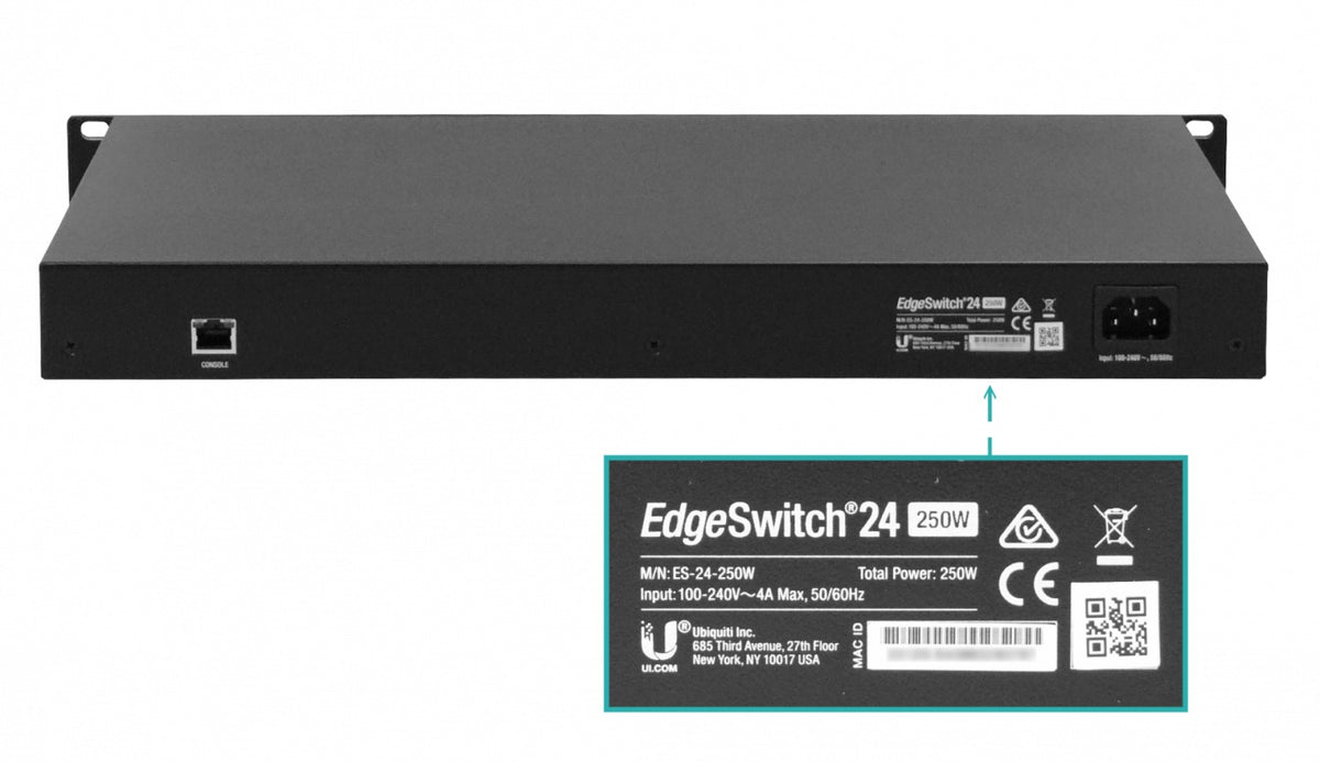 ES24-250W-LIQ UBIQUITI SEGUNDA-MANO 200W-totales 24-1000-PoE24/48af/52at 2-SFP Conmutador