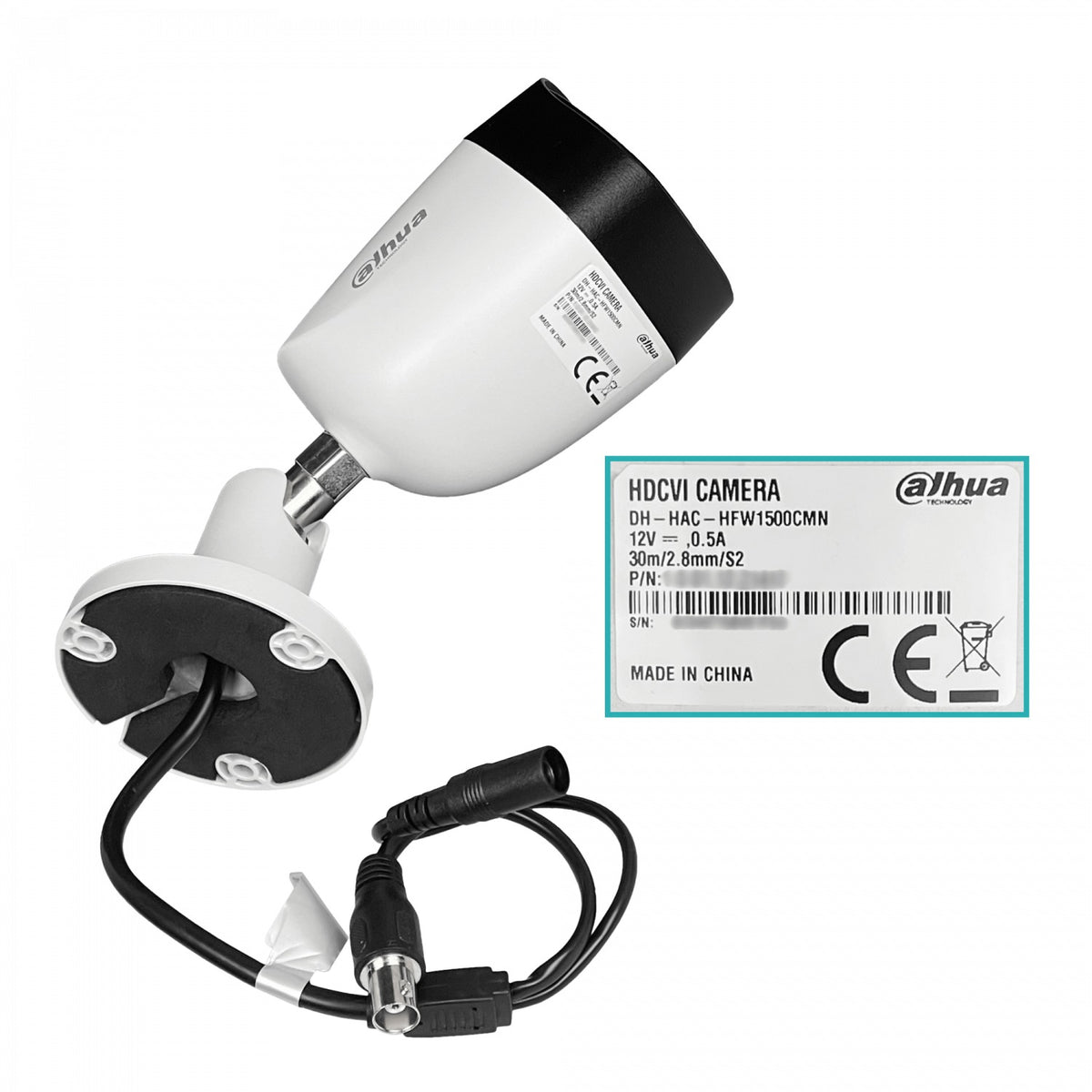 1500CMN DAHUA Cámara Bullet HDCVI 5MP 2,8mm Infrarrojo 30m Análoga IP67 Modelo HFW1500-0280B