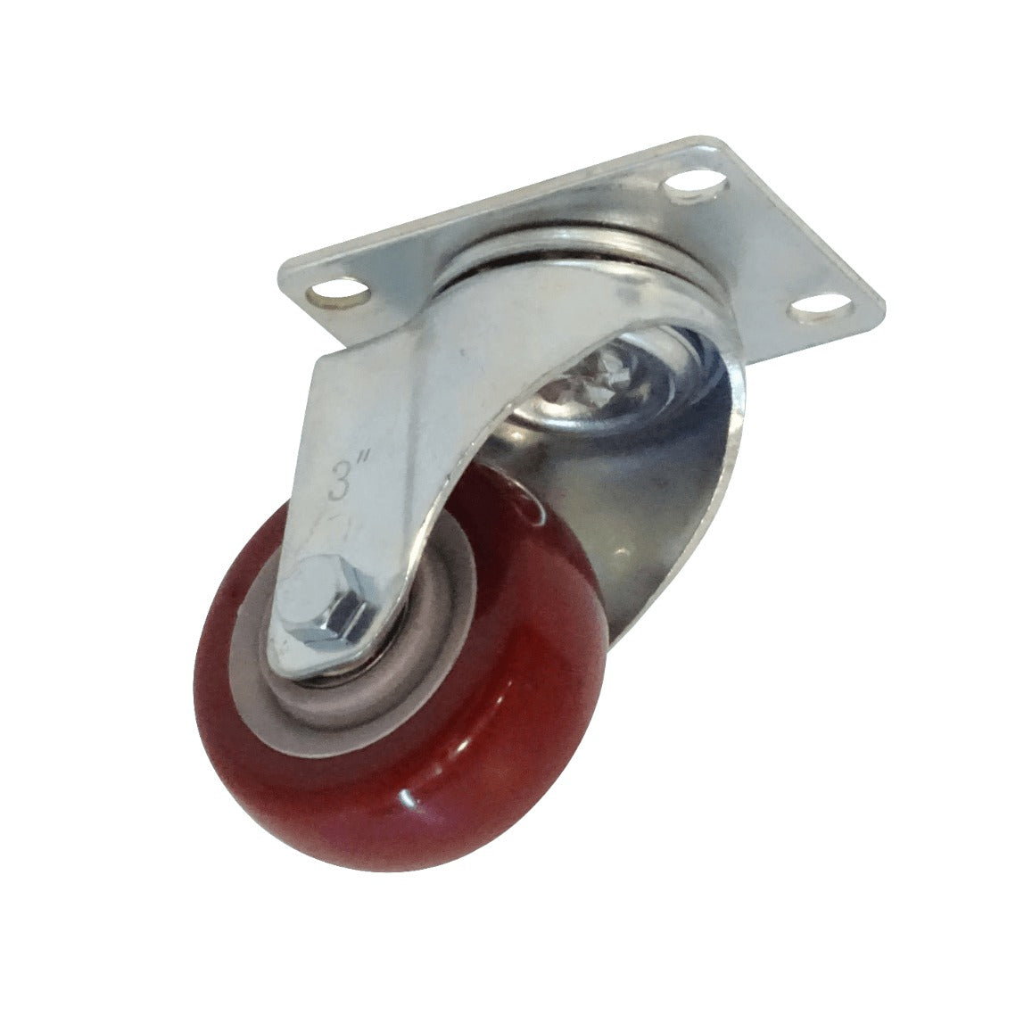 RUEDO-3R Rueda giratoria de 3 pulgadas color rojo con capacidad de carga de 30 kg y dimensiones de 65x92x105 mm