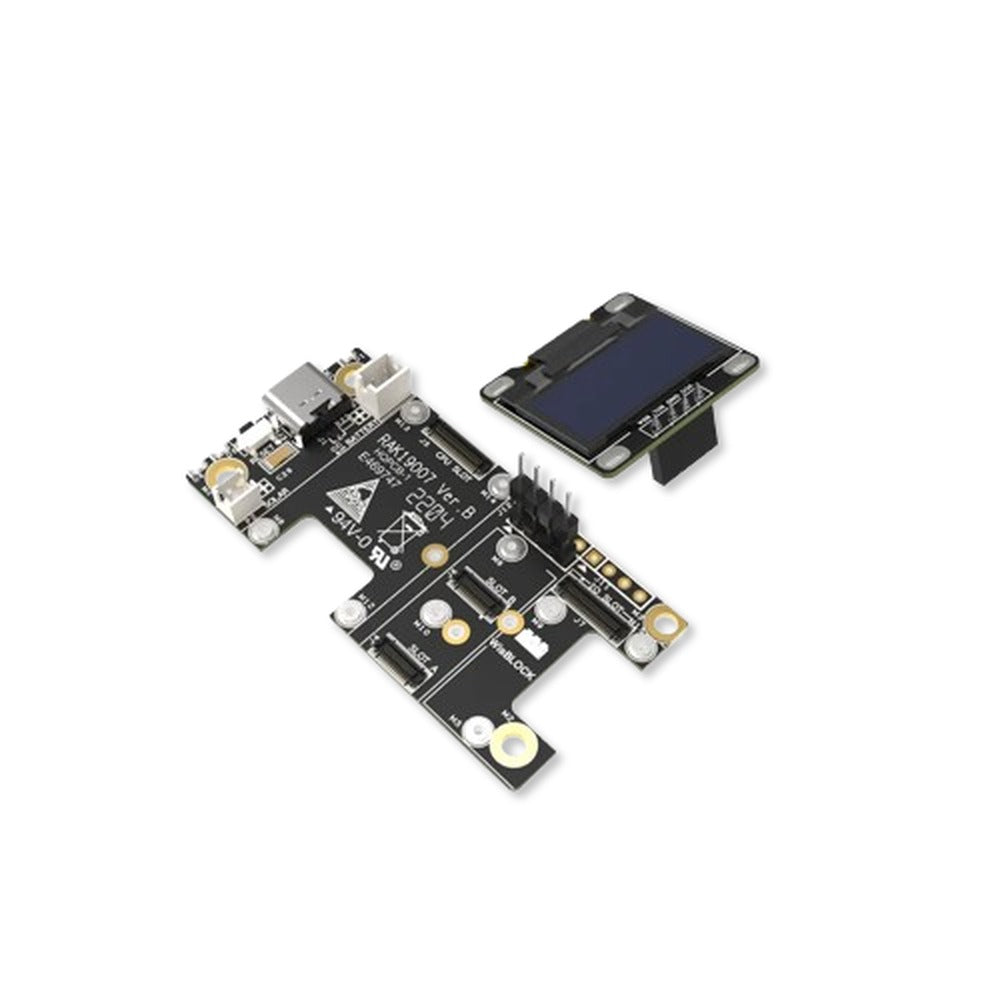 Kit de inicio WisBlock Meshtastic RAK4631 LoRa (RAK19007, OLED RAK1921, ANTENA 2dBI) 900mhz