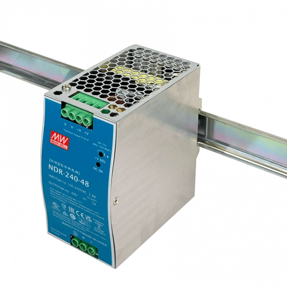NDR-240-48 MEANWELL 48VDC 240W 5A ajustable/48-55V Ancho-63mm Carril-DIN Fuente de Alimentación