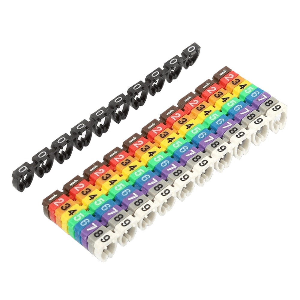 MARKER-UTP Juego de 100 Marcadores Numéricos para Cable Cat5/Cat6, Dígitos 0-9 (10 de Cada)