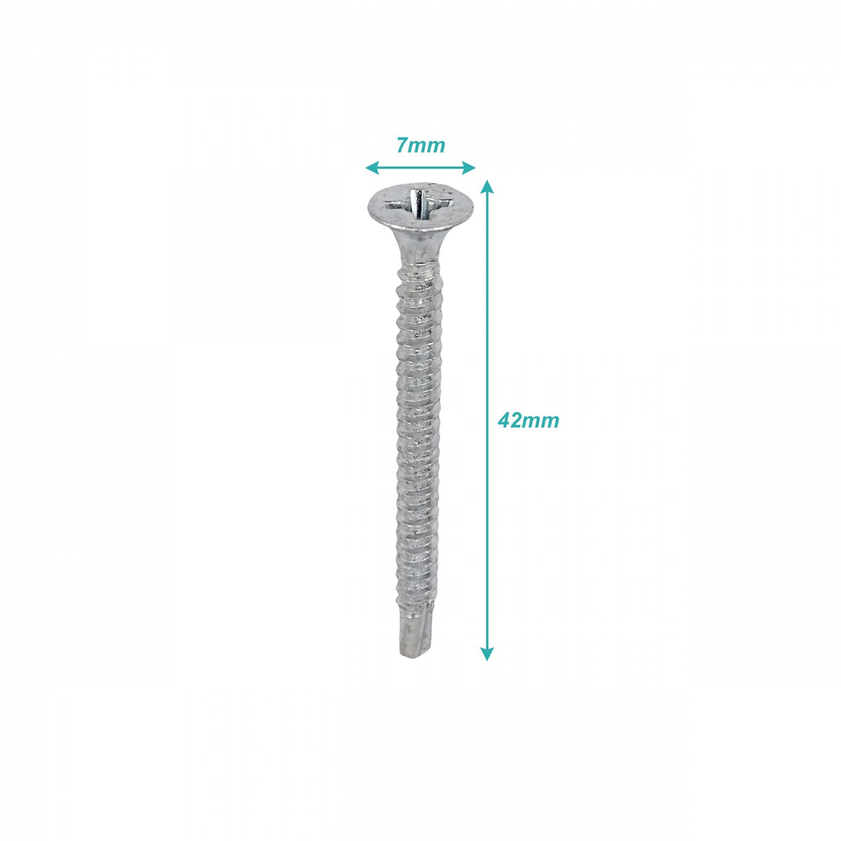 YUS6-13 100 Unidades Tornillo Autoperforante para Volcanita 6x1.5/8 Pulgadas Largo 42mm Zincado 651152001