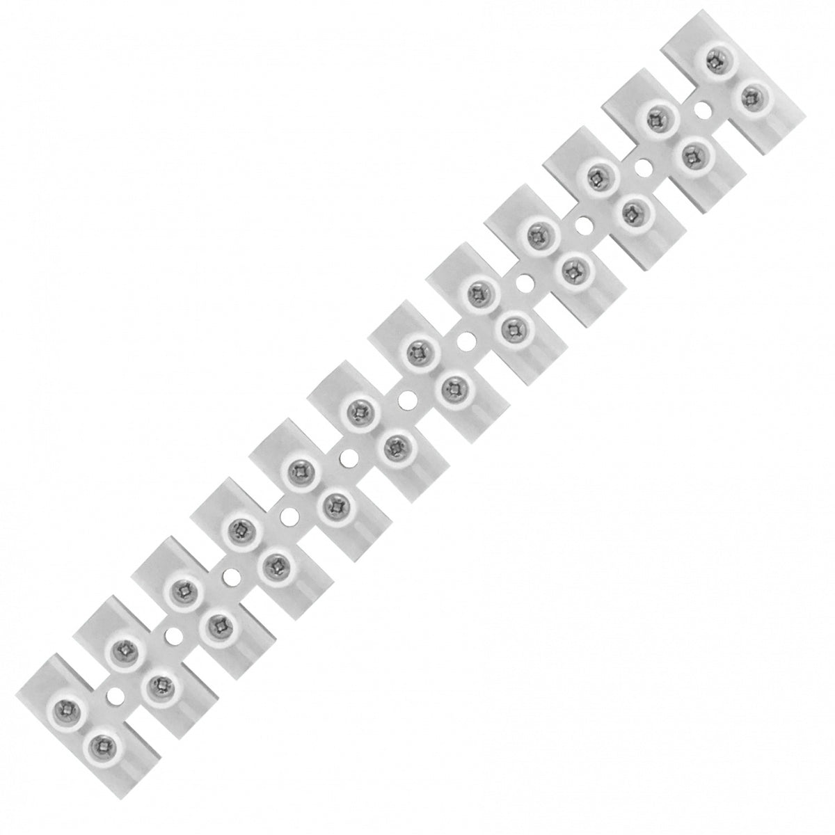 REGLETA-100A. Regleta de conexión con tornillos de 12 pares, capacidad de 100 amperios, cable de 21,2 mm², 380 V, máximo 100 A, dimensiones 226x35x29 mm