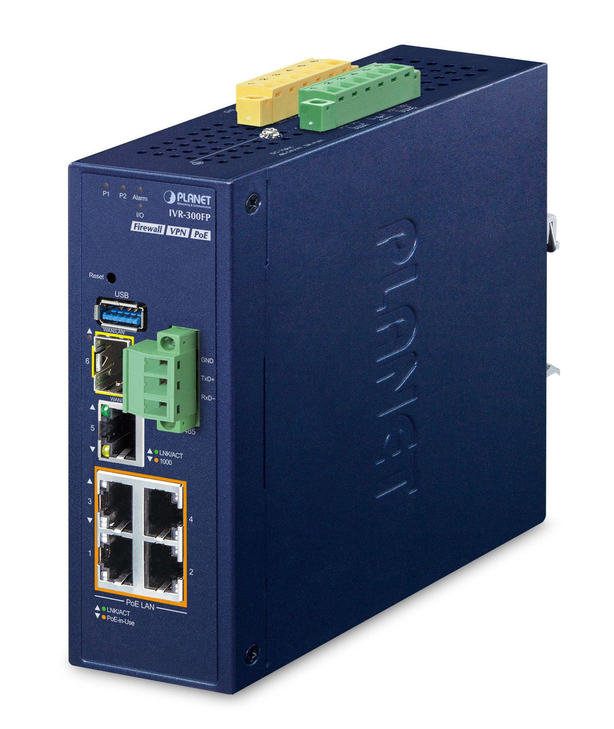 Puerta de Enlace de Seguridad VPN SFP Industrial de 4 Puertos 10/100/1000T 802.3at + 1 Puerto 10/100/1000T + 1 Puerto 1000X