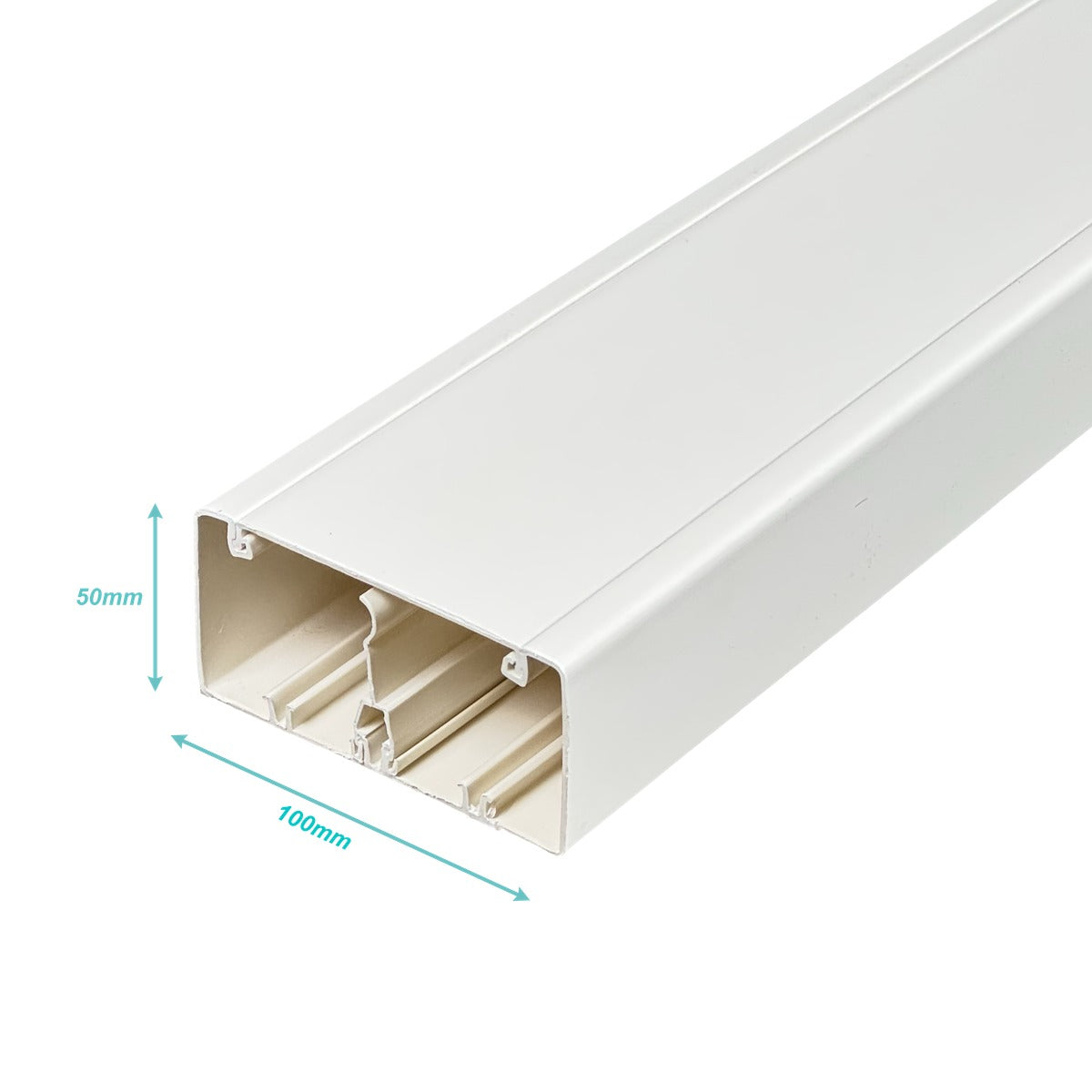 QN1W LINKCHIP Conducto PVC 100x50mm Blanco Divisor y Cubierta 2 metros CC-10050-W.
