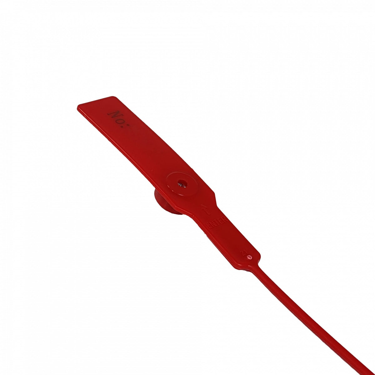 SELLO-R. 100 unidades precintos de seguridad Metalgrip plástico rojo 28cm de longitud