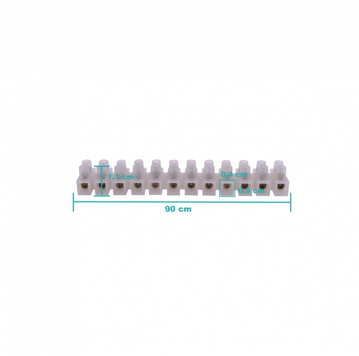 REGLETA-3A 3-Ampere 0,75mm2 12-Pares Regleta-Tornillos 380V 3A-Max 90x10x11mm