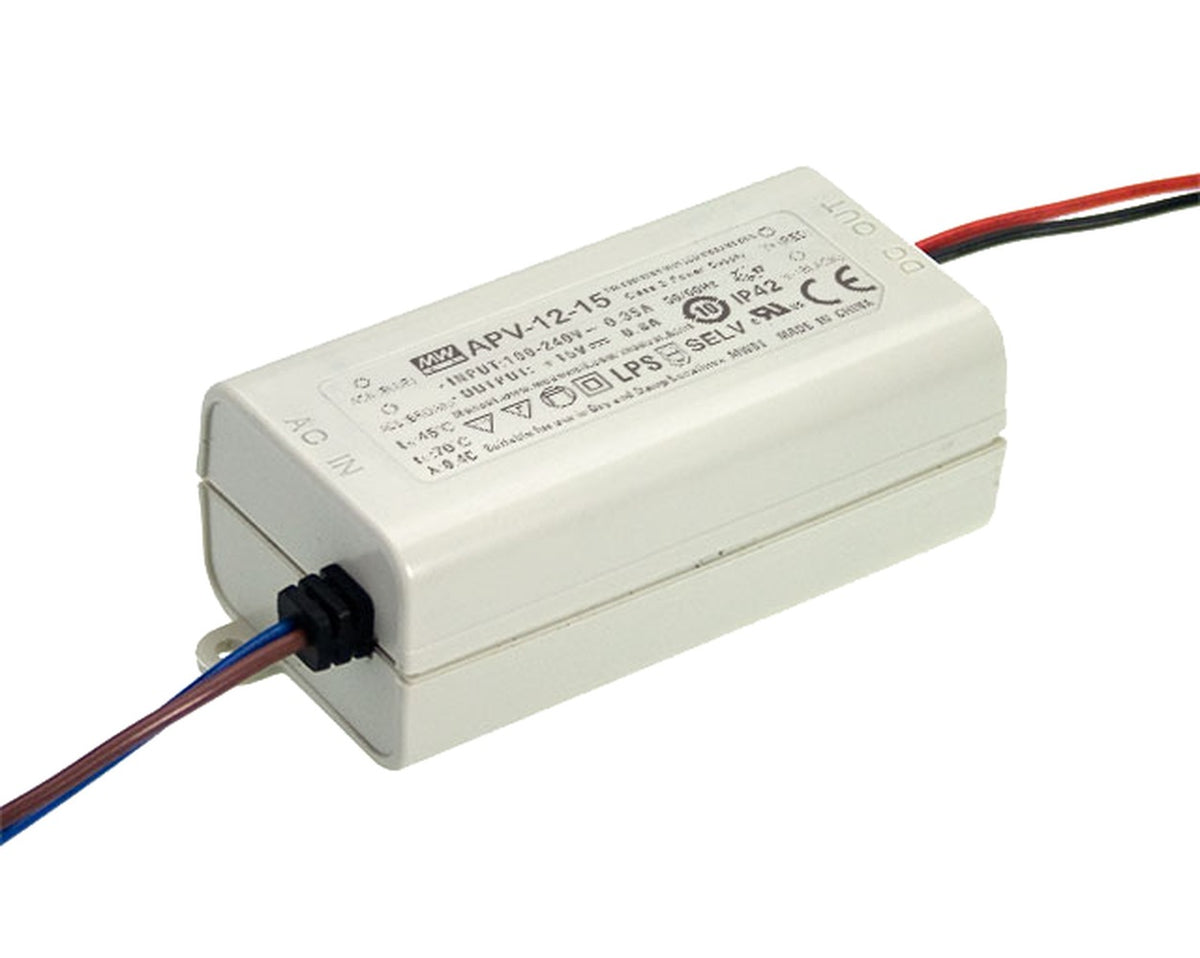 Driver LED plástico voltaje 12W APV-12 - 12V