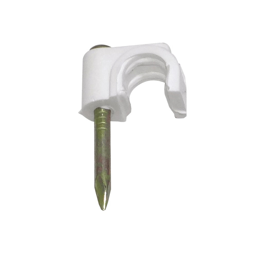 GRAMPA-C6W KALOP 50 unidades C6 Blanca 6x6mm Clavo-15x2mm Galvanizado Fijación para cable coaxial