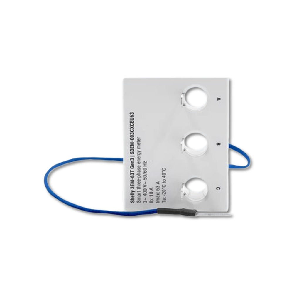 Medidor de Energía Trifásico WiFi Shelly 3EM-63 Gen3 - Terminal plano