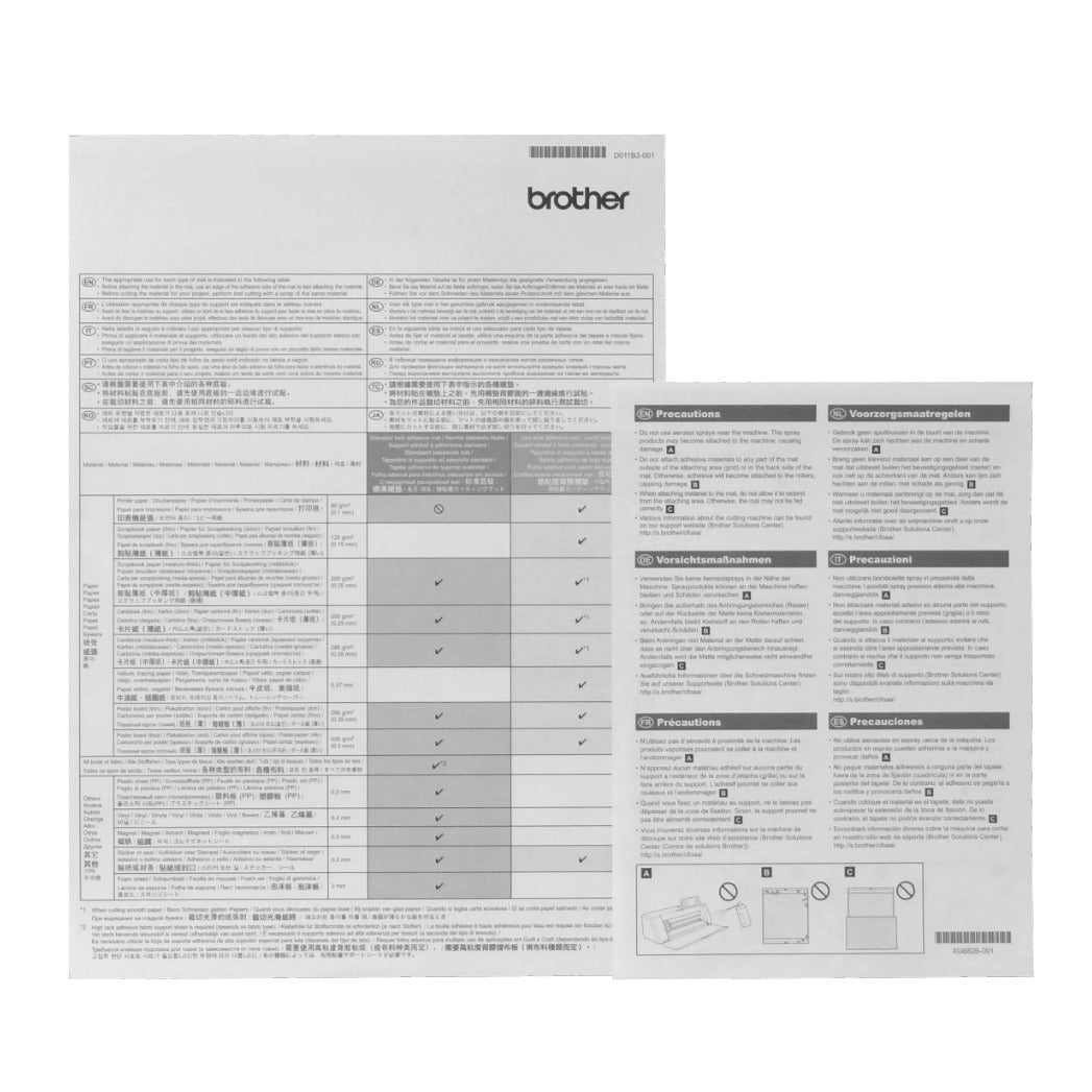 CADXMATLOW24. Alfombrilla adhesiva de baja adherencia Brother para plotter de corte ScanNCut DX, tamaño 305x610 mm