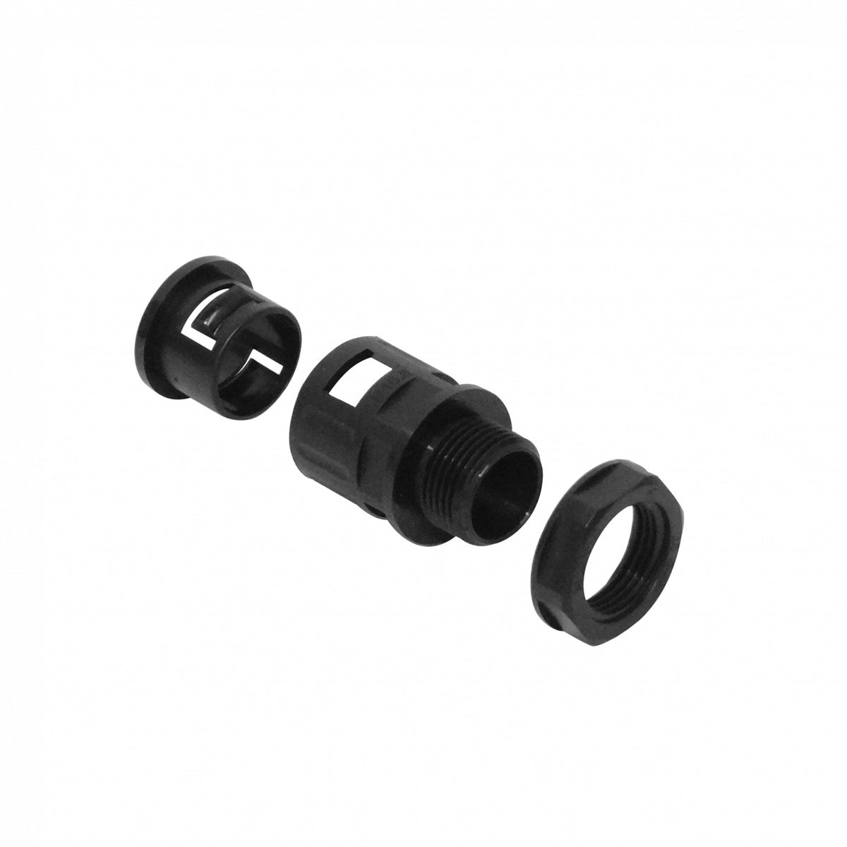 FLEP19-SA Terminal de Salida 19mm Prensacables para Conduit Flexible Plástico Negro