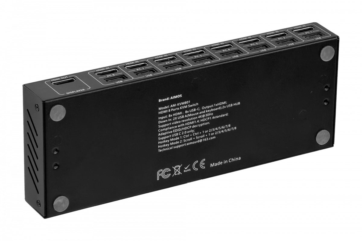 HKVM-8. Conmutador 8 puertos HDMI-USB incluye 8-USB2.0 manejo necesita-5V Inalámbrico+Control-1 4K 2160p 30Hz