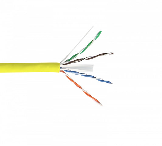 CB6L-UM3 Cable unifilar CAT6 UTP color amarillo de cobre con cubierta de PVC en caja de 300 metros fabricado en Taiwán por LINKMADE