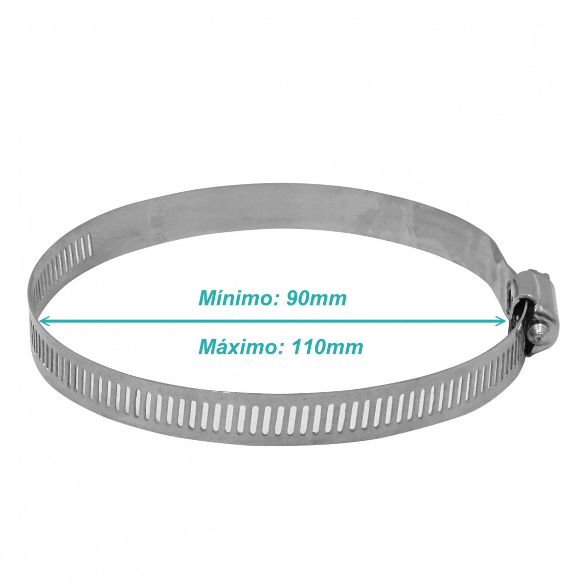 CLAMP-108 Abrazadera metálica regulable para diámetro 90-110mm y espesor 12mm