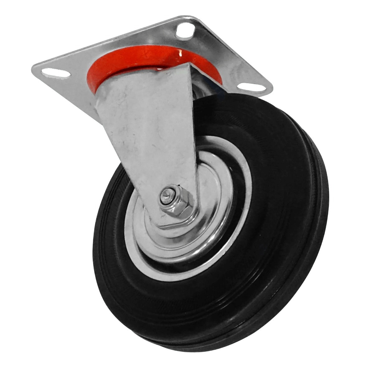 RUEDO-5 Rueda Giratoria Negra de 5 Pulgadas Capacidad de Carga 125Kg Medidas 82x100x155mm