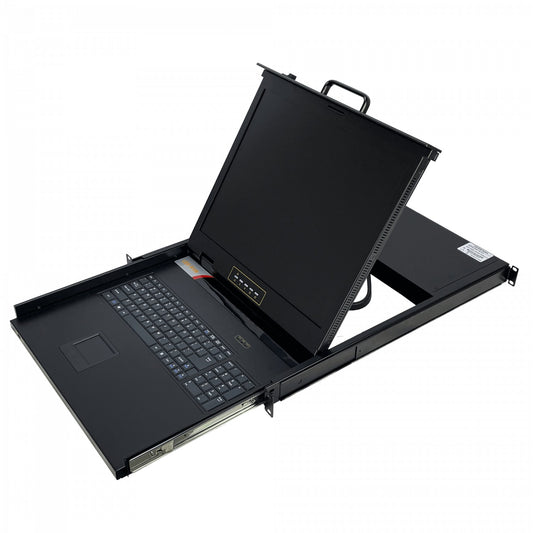 CONSOLA-1U-LIQ DE SEGUNDA MANO Panel de control Pantalla 1-VGA Teclado Panel táctil 1-USB Bastidor 1U necesita-KV
