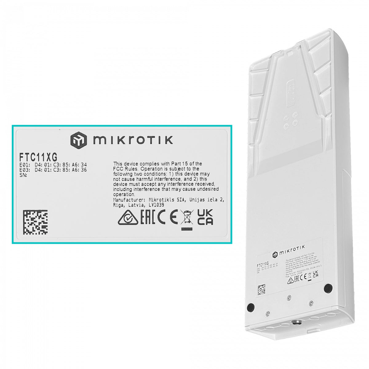 FTC11XG MIKROTIK 1-SFP+10 2-1G/10G PoE-entrada/43-57V/af-at-bt Exterior inc-48VDC