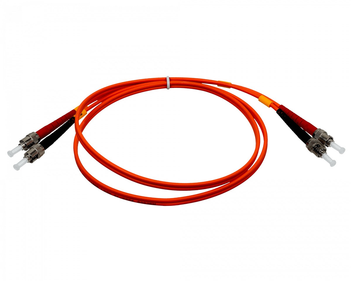 JFMTT1 Cable de fibra óptica dúplex multimodo OM1 ST-ST de 1 metro, núcleo/revestimiento 62.5/125 µm, cubierta LSZH