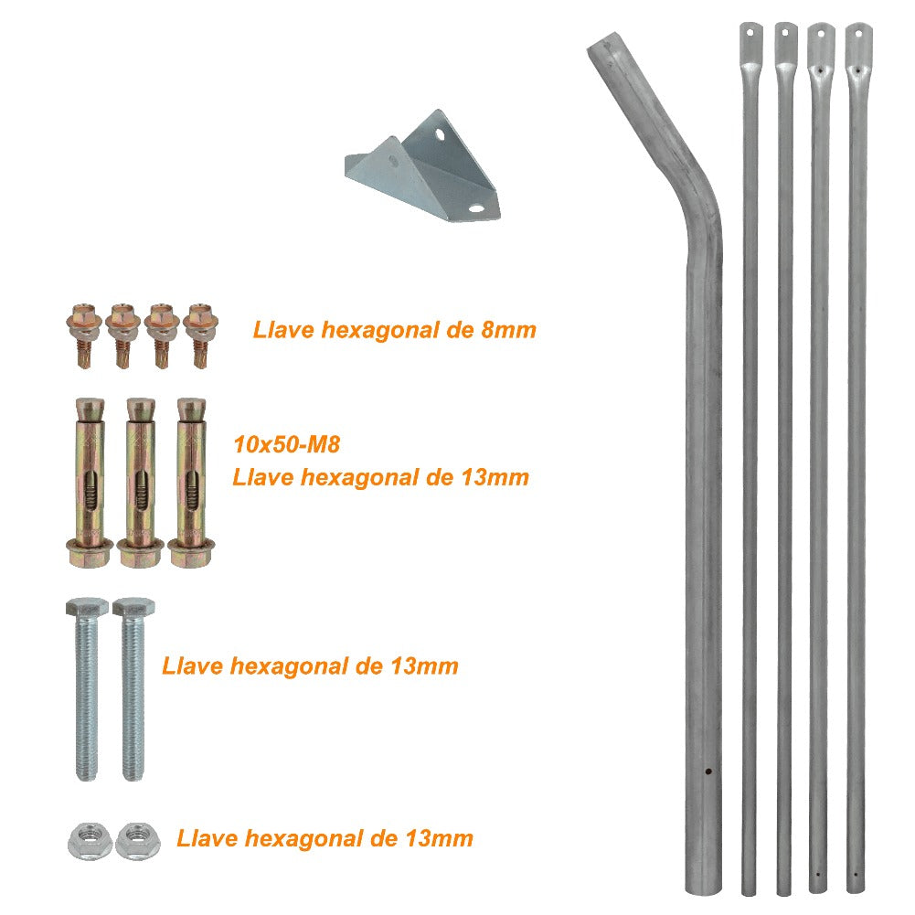 BAM-312 120cm Soporte Tripode Zincado Pintado-UV 2-patas/120-200cm
