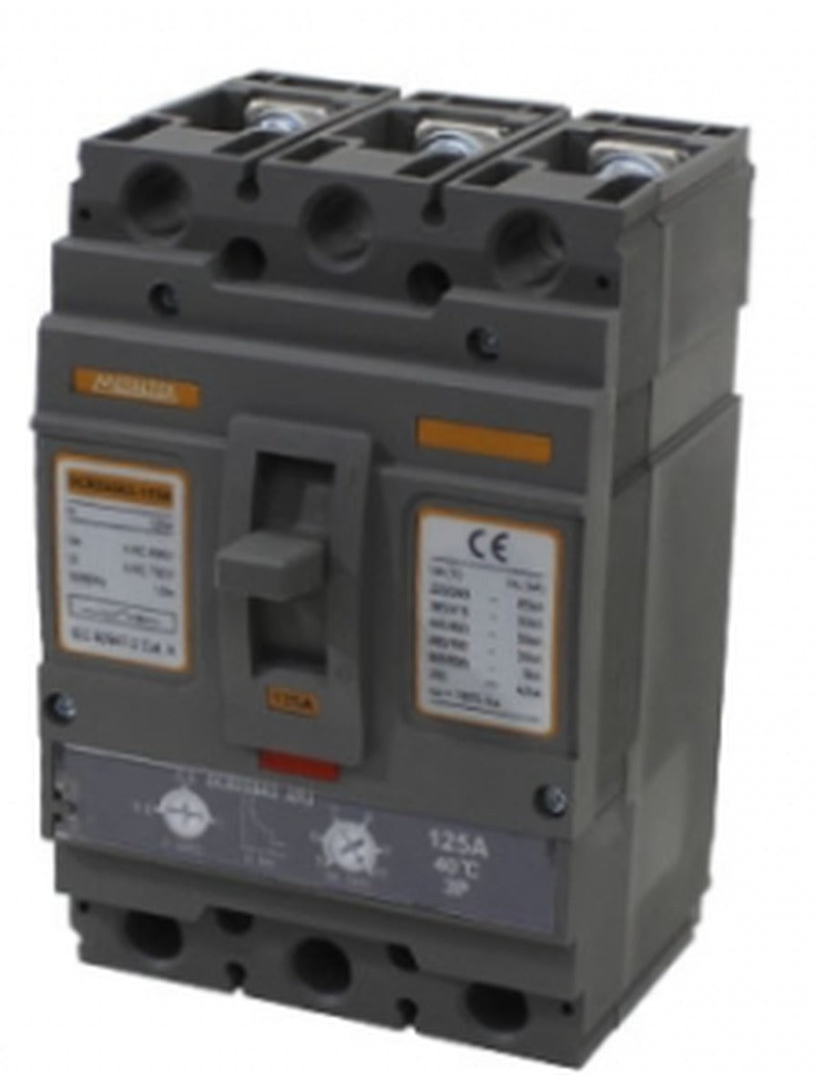 Automático en caja moldeada tripolar con ajuste térmico y magnético 125 a 250A serie DCR250 - 160A