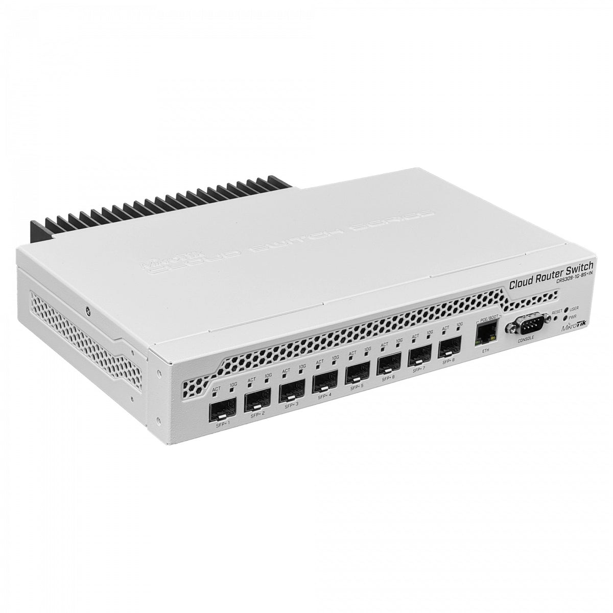 CRS309-1G-8S+IN MIKROTIK 8-SFP/SFP+10G 1-1000 Consola L5 incl-24V Conmutador Rack Capa3 Administrable