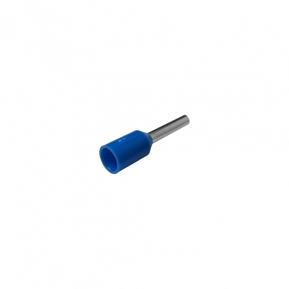 E1008-A Terminales aislados engarzables de color azul para cable de 1,0mm², 8mm de largo y 15mm de diámetro, calibre AWG18, en paquete de 100 unidades
