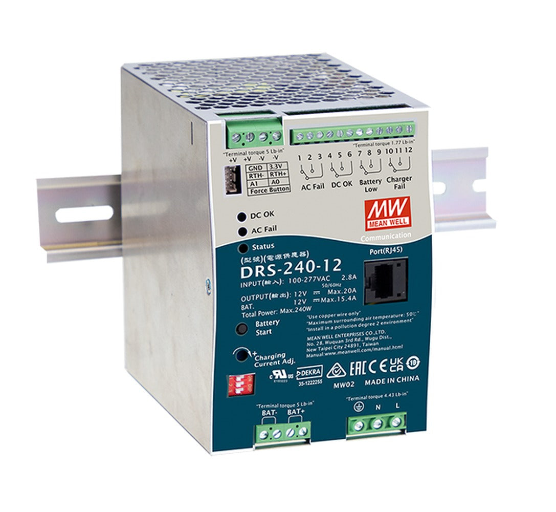 Fuente de poder riel DIN con UPS 240W DRS-240 - SI - 12V