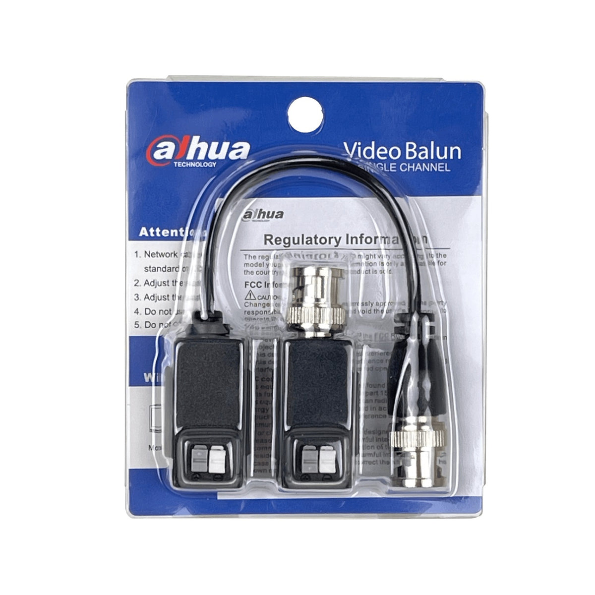 BALUN-4K Adaptador de video pasivo DAHUA 4K para cable CAT5E/6 conexión fija o inserción rápida Pin-Push con terminal BNC-Macho
