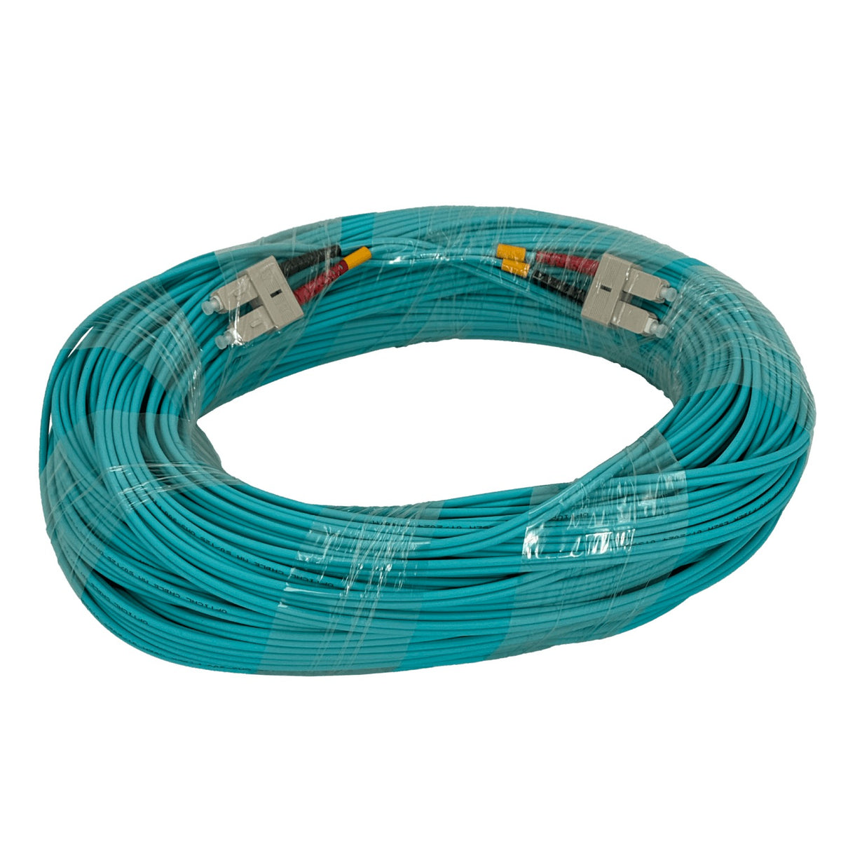 JF3CC60 Latiguillo de fibra óptica multimodo OM3 dúplex SC a SC de 60 metros, cable de 3,0mm con núcleo/revestimiento 50/125µm y cubierta LSZH
