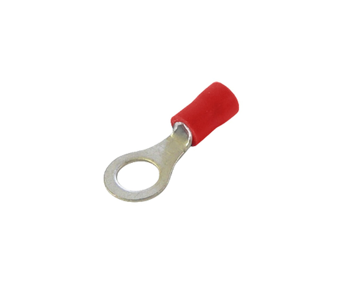 OJO-6515 RV1.25-6 Terminal-Ojo-6,5mm 0,5-1,5mm2-Cable 100-piezas Conector Rojo Aislado PVC