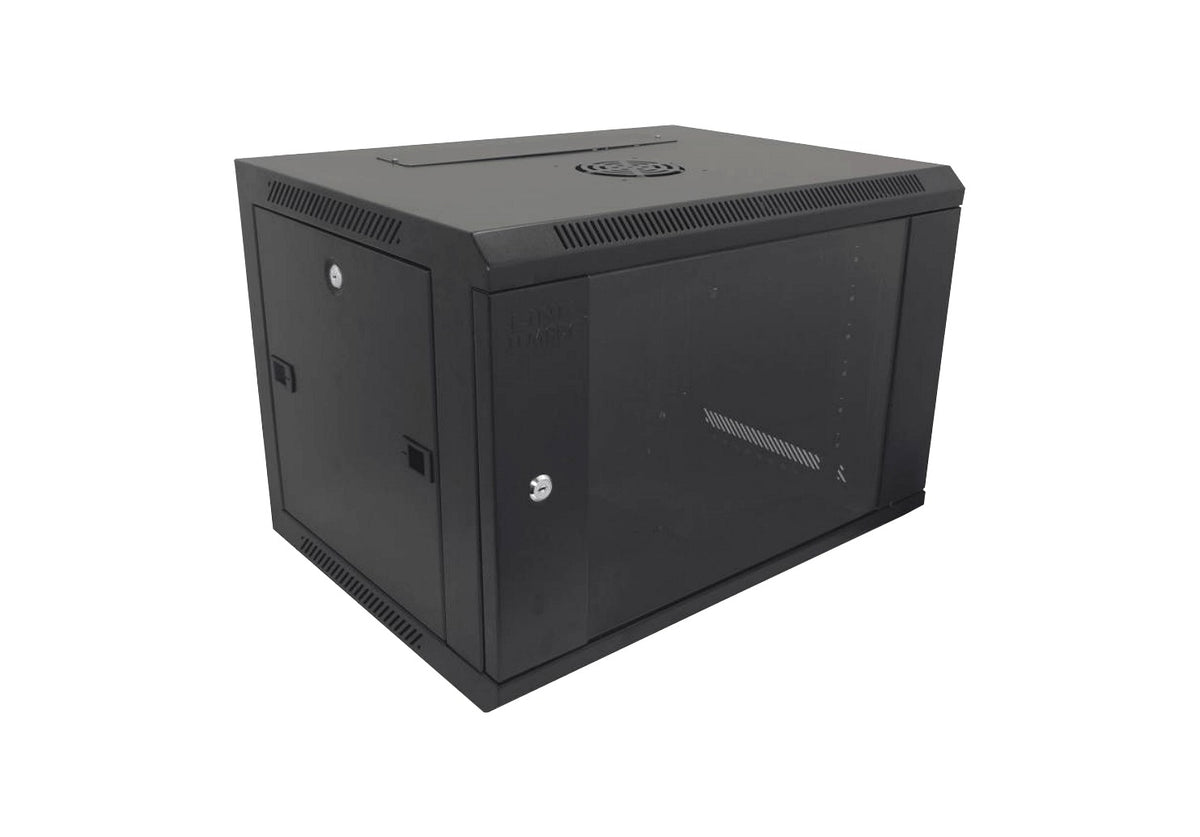 RK07-4L LINKMADE gabinete de pared para rack de 7 unidades, color negro, con 45cm de profundidad