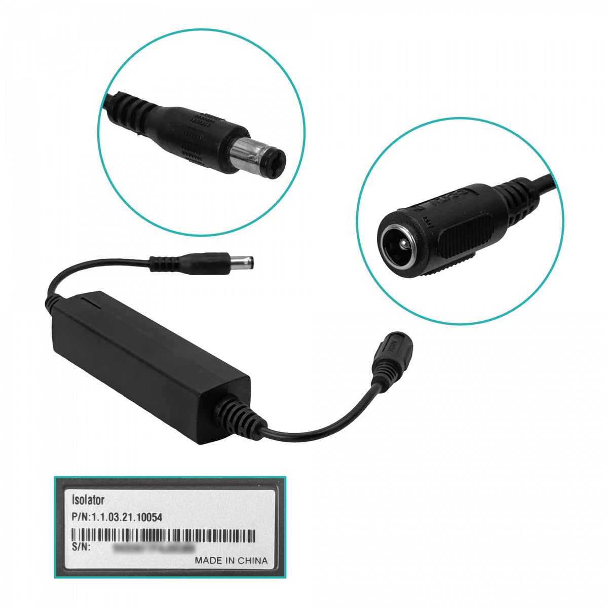 PFM790 DAHUA Separador de Fuente de Alimentación Externo Aislador Conector-5,5x2,1mm