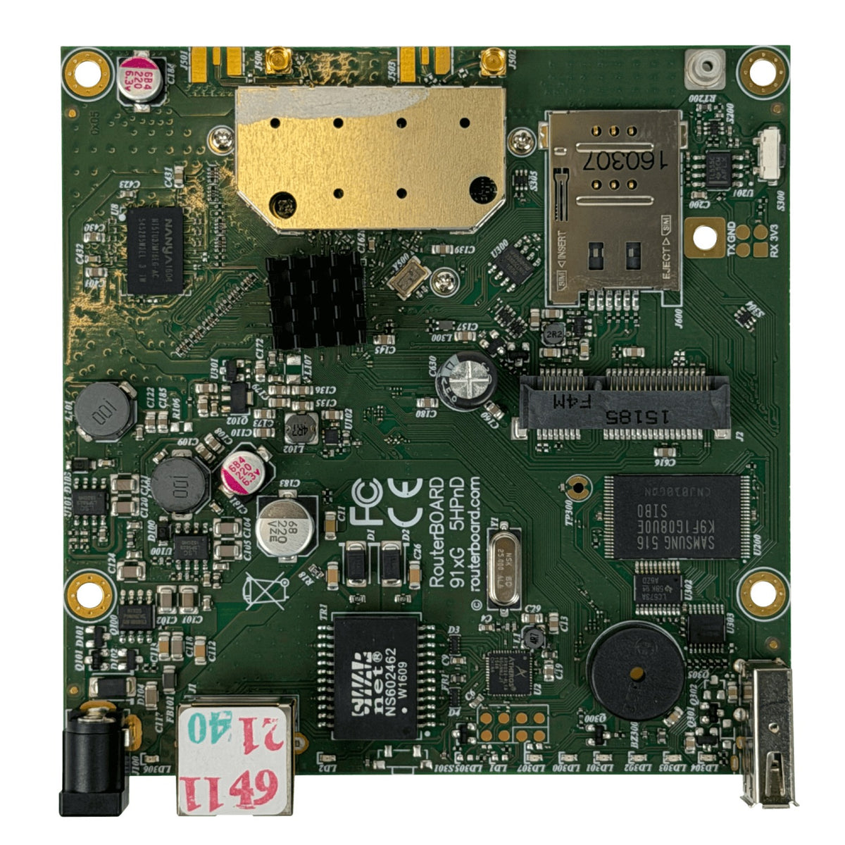 RB912UAG-5HPND MIKROTIK L4 5GHZ 2X2 1-MINIPCIE 1-1000 2-MMCX USB 600MHZ 64MB SIMCARD