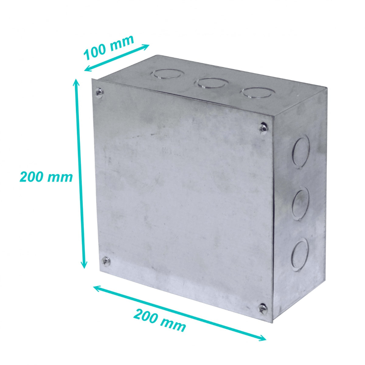 FPCWM-5 B22 Gabinete 200x200x100mm con Cubierta-205x205mm Galvanizada Metálica