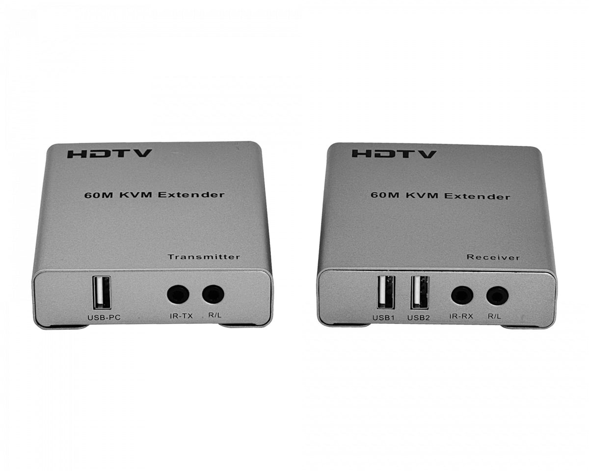 KVM-HU Extensor KVM HDMI más 2 USB 1080p sobre cable UTP CAT5E/CAT6 hasta 60 metros mediante un solo cable RJ45