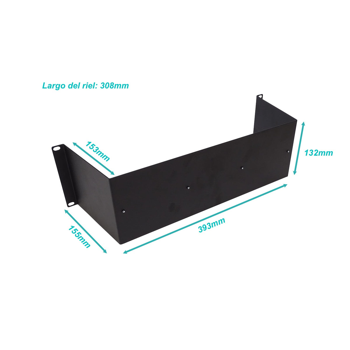 RKDIN-3U Bastidor 3U-Rack con-Perfil 30cm Carril-DIN 308mm p/Dispositivos Automatizados Industriales