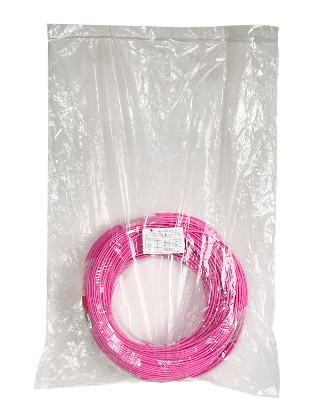 JF4LL100. Cable de interconexión de fibra óptica multimodo dúplex LC a LC de 100 metros, cubierta LSZH, núcleo de 50/125 µm y diámetro de 3 mm