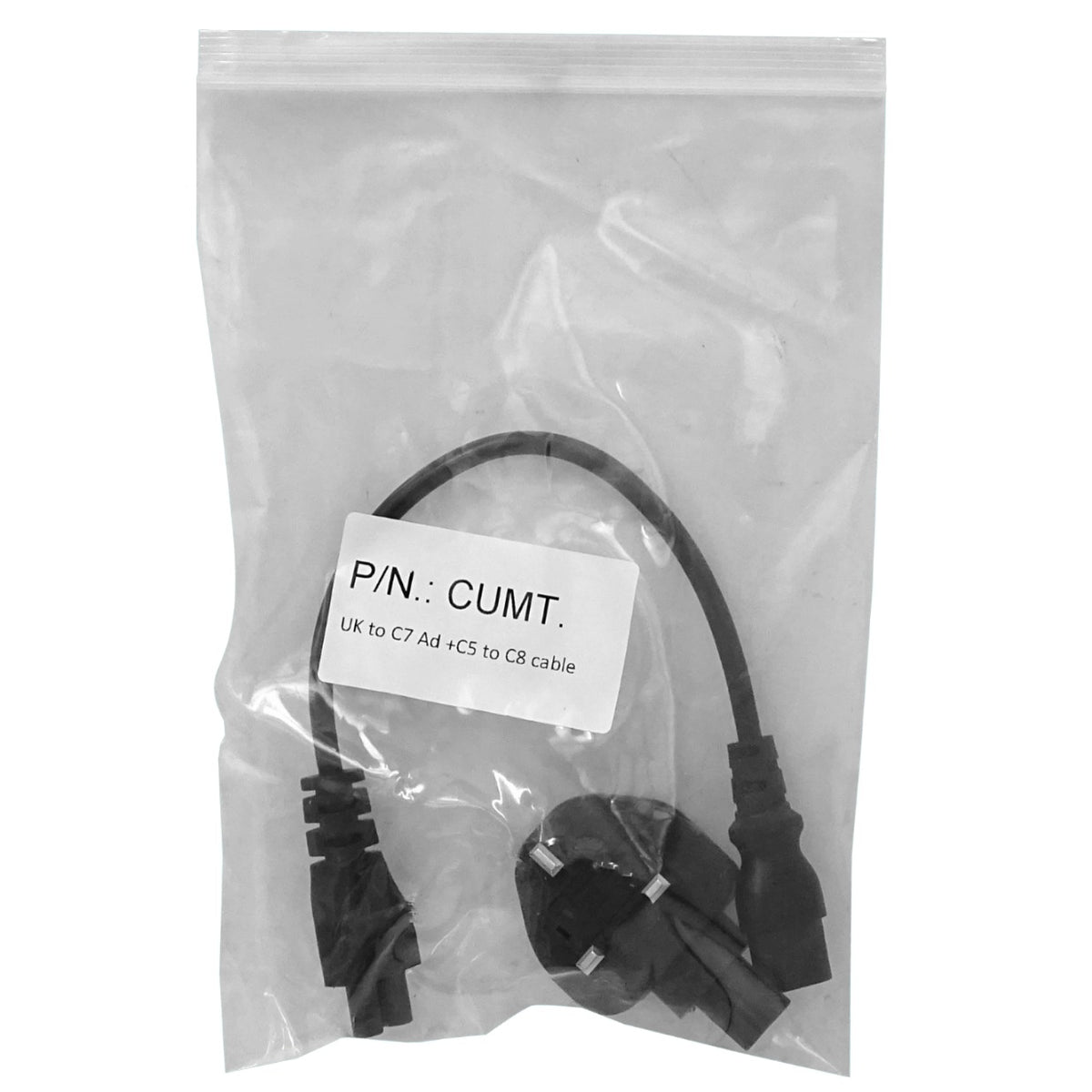 CUMT Clavija-UK/Hembra-C7 + Conductor Trébol-C5-Hembra C7-Macho 0,3mt 30cm
