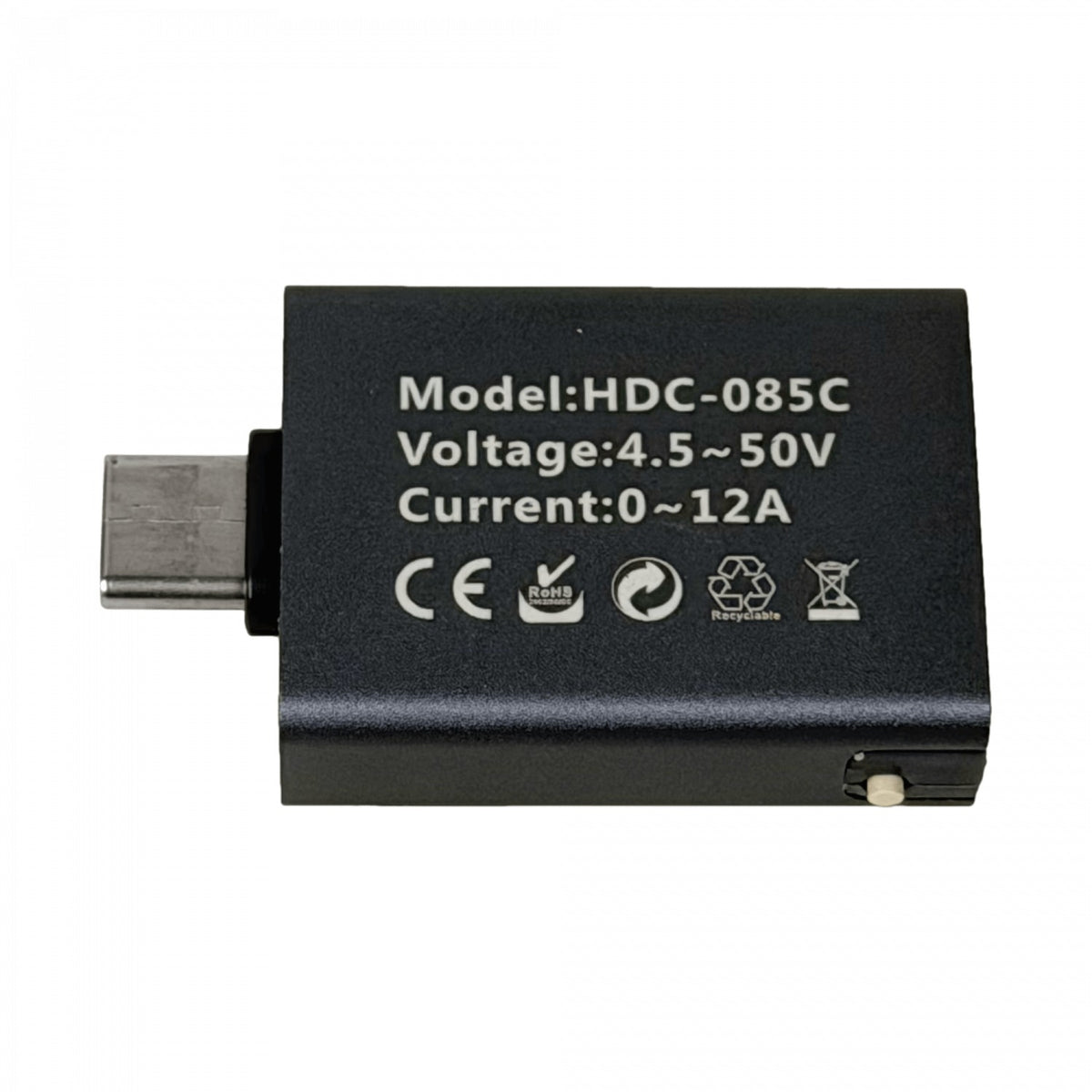 TESTER-USBC Medidor Digital de Consumo mWh mAh USB-C 4,5-50VDC 0-12Amperios 0-600Vatios 1-CM 1-CH