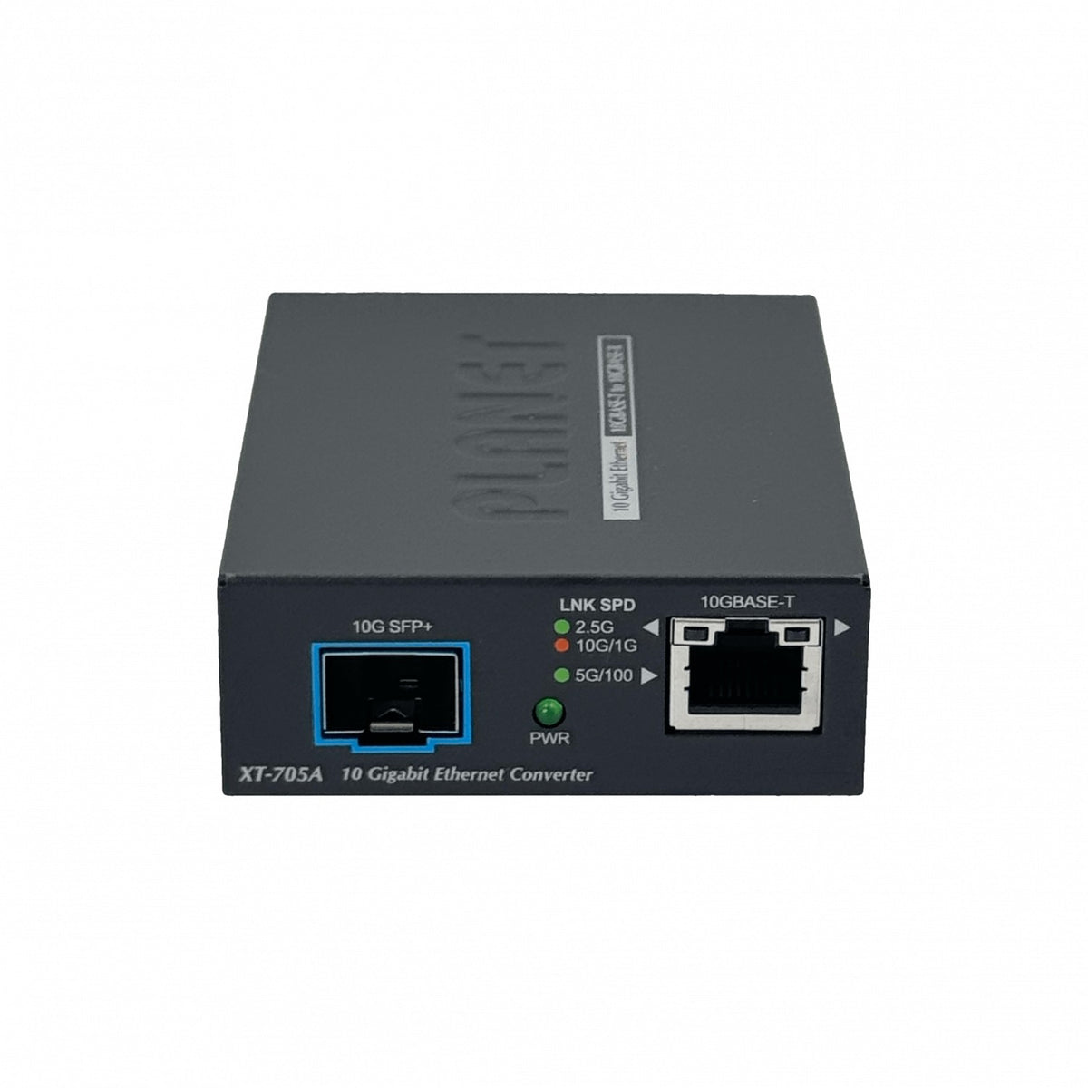 XT-705A PLANET Convertidor de medios 1 puerto 10G Base-T a 1 puerto SFP+ 10G Sin gestión Interfaz de cobre Adaptador 5VDC/2A suministrado