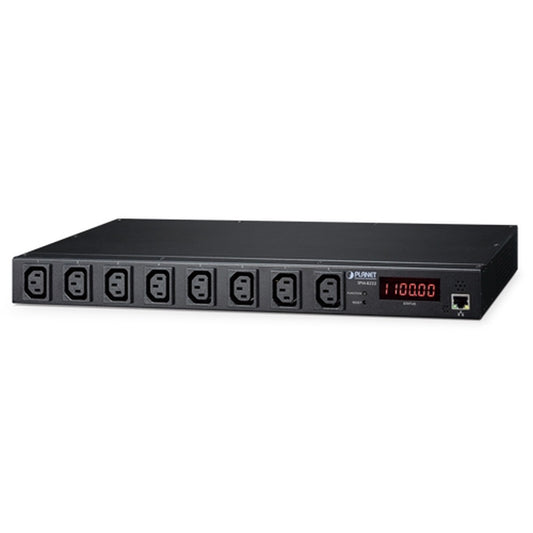 PLANET IPM-8222 - PDU Gestionable IP 8 Tomas IEC con Medición y Monitoreo Ambiental (1U)