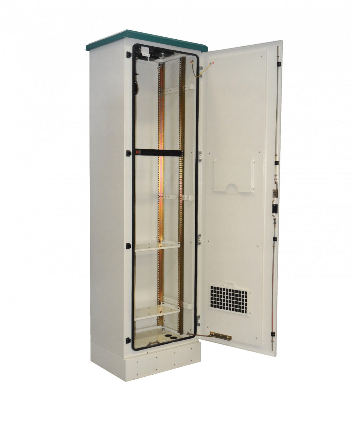 RK45-5LE LINKMADE Gabinete Rack 45U 644x500mm para Exterior/Piso Color Beige IP65 con PDU Bandeja y Ventiladores