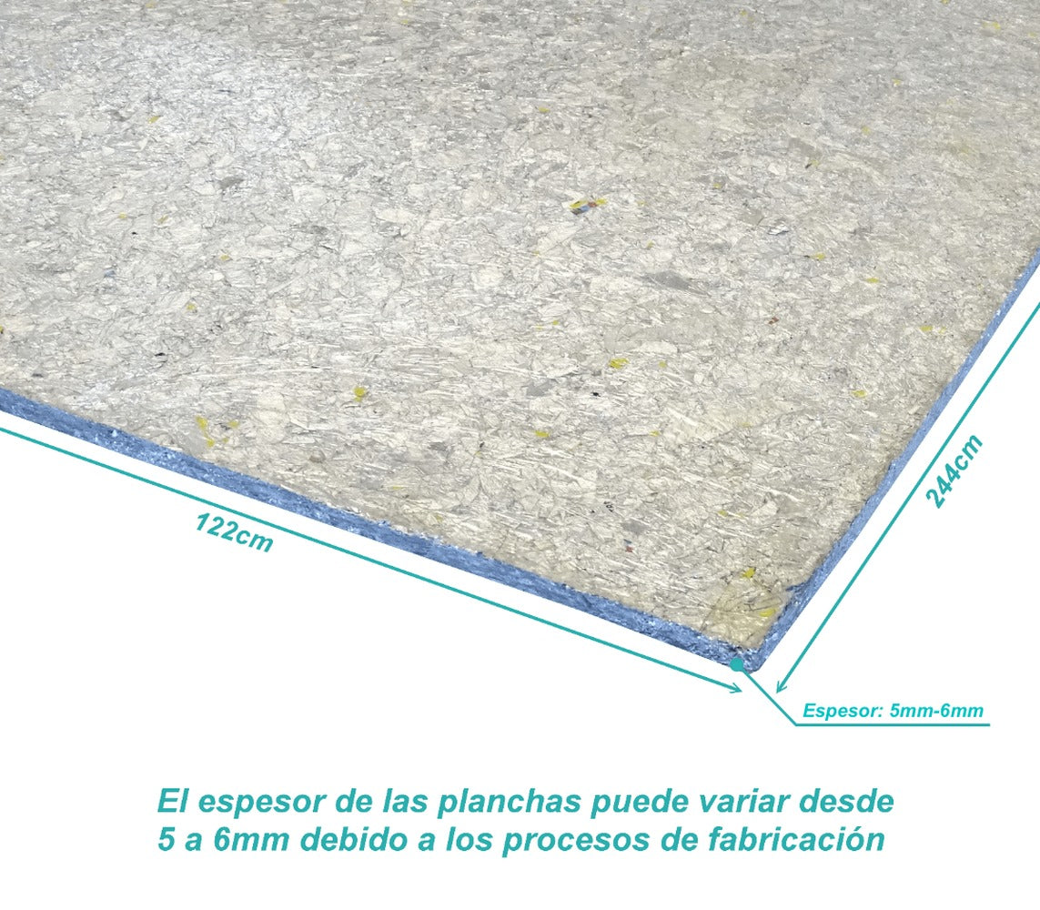 PT-60 TECAPLAK 5mm-6mm resistente al agua Polialuminio Reutilizado 1,22x2,44m Lámina